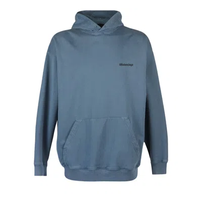 Pre-owned Balenciaga Bb Corp Hoodie 'washed Blue/black'
