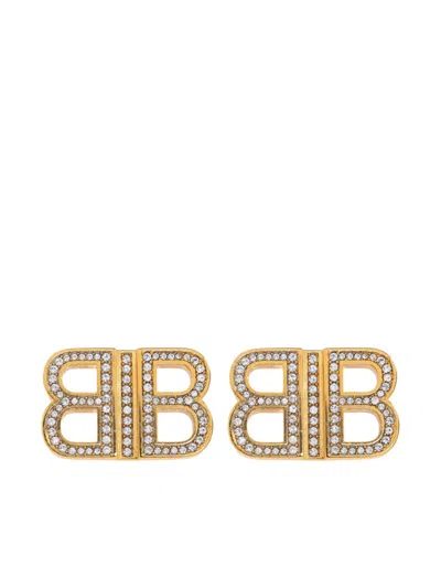 Balenciaga Bb Earrings In Gold
