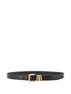 Balenciaga Women Leather Belt With Bb Editor Leather In Black