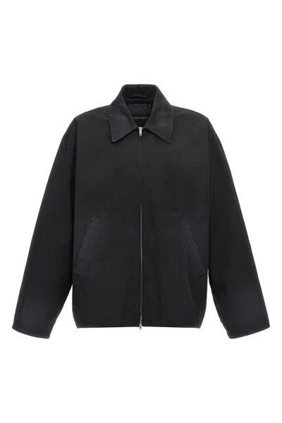 Balenciaga Bb Garderobe Embroidered Zipped Jacket In Black