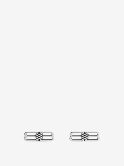 BALENCIAGA BALENCIAGA BB ICON ANTIQUE SILVER PLATED EARRINGS