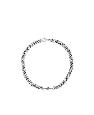 Balenciaga Bb-icon Curb Chain Necklace In White