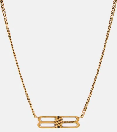 Balenciaga Bb Icon Necklace In Antique Gold