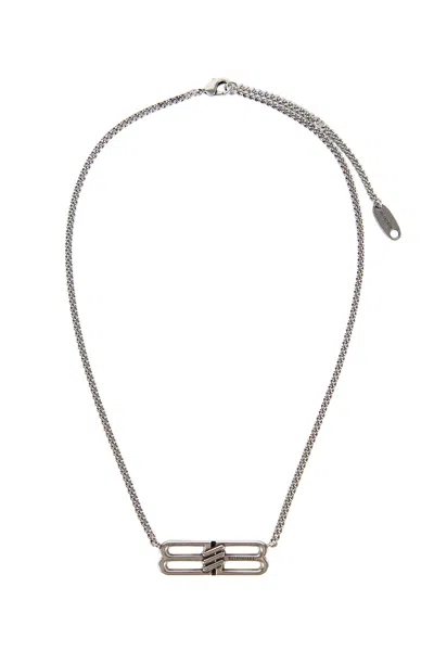 Balenciaga Bb Icon Necklace In Silver