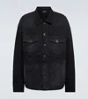 Balenciaga Political Campaign-logo Oversized Denim Jacket In Black