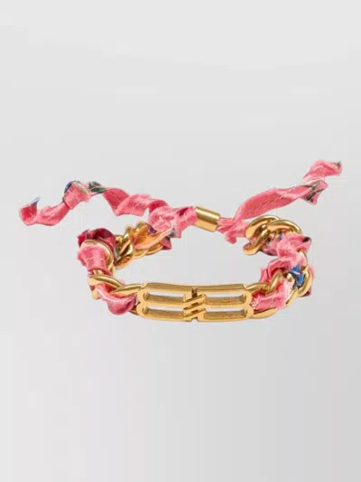Balenciaga Bb Icon Ribbon Metal Bracelet In Pink