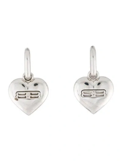 Pre-owned Balenciaga Bb Iconic Heart Earrings In Multi