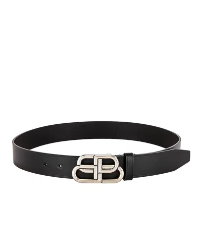 Balenciaga Bb Large Belt In Black