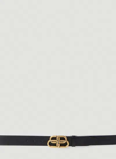 Balenciaga Logo Plaque Belt In Black
