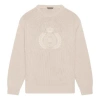 Balenciaga Bb Laurel Crown Logo Crewneck Knitted Sweater 'beige' In Neutral