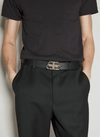 Balenciaga Bb Leather Belt In Black