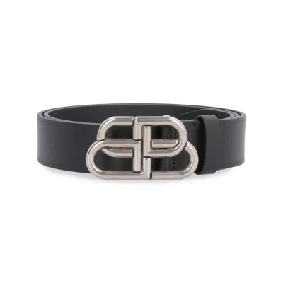 Balenciaga Bb Leather Belt In Pink