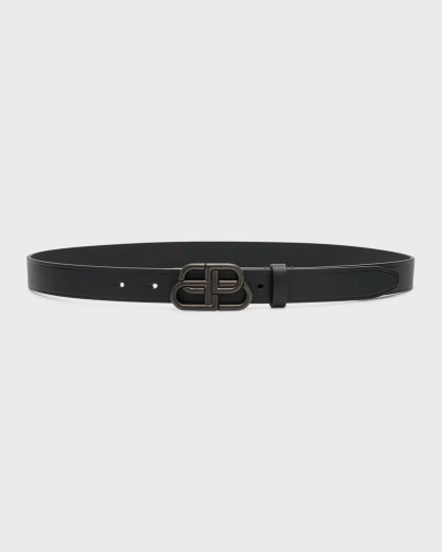 BALENCIAGA BB LEATHER THIN BELT