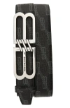Balenciaga Bb Logo Belt In Black/grey