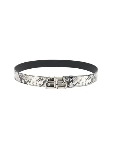 Balenciaga Bb Logo Belt, Size 95 In Gray
