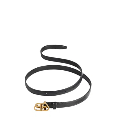 Balenciaga Bb Logo Buckle Belt In Black