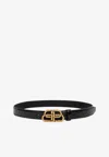 Balenciaga Crocodile Texture Belt With Gold-tone Interlocking Buckle