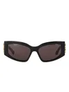 Balenciaga Bb-logo Geometric-frame Sunglasses In Black