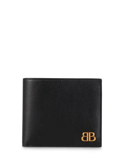Balenciaga Bb Logo Leather Wallet
