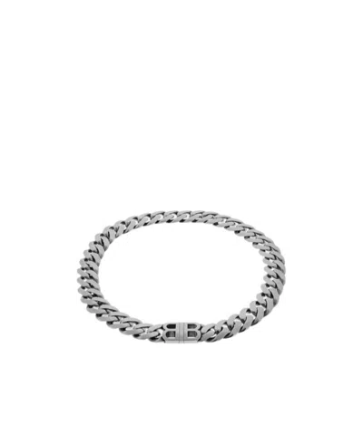 Balenciaga Bb Logo Necklace In Metallic