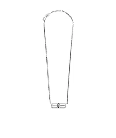 Balenciaga Bb-logo Necklace In White