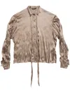 Balenciaga Bb Logo-print Silk Shirt In Neutrals