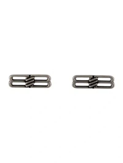 Pre-owned Balenciaga Bb Logo Stud Earrings In Multi