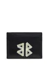Balenciaga Cash Tape Type Logo Leather Card Holder In Black