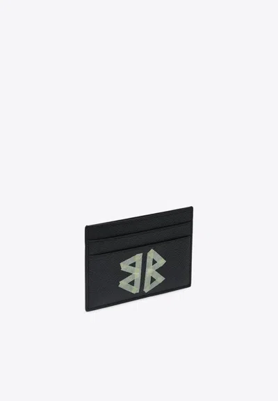 Balenciaga Bb Logo Tape Type Leather Cardholder