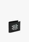 Balenciaga Bb Logo Tape Type Leather Wallet