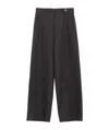 Balenciaga Linen Blend Wide Leg Pant With Belt Loops And Back Pocket In Black