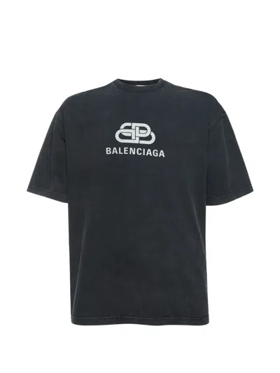 Pre-owned Balenciaga Bb Logo-print T-shirt In Black