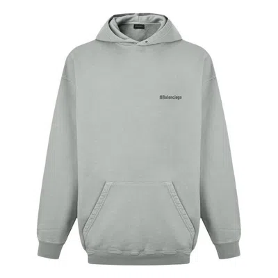 Balenciaga Bb Medium Fit Hoodie 'grey' In Gray