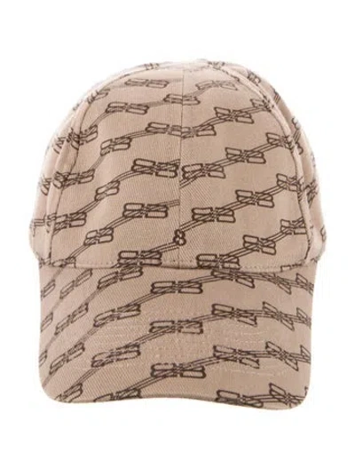 Pre-owned Balenciaga Bb Monogram Cap In Neutral
