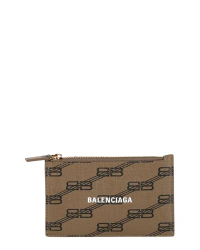 Balenciaga Bb Monogram Coated Canvas Card Holder In Pattern