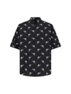 Balenciaga Boxy Short-sleeved Bb Shirt In Black  