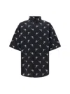 Balenciaga Boxy Short-sleeved Bb Shirt In Black/white