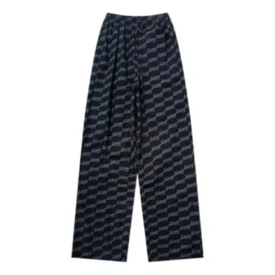 Balenciaga Bb Monogram Pajama Pants 'black Grey' In Blue