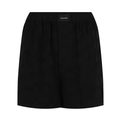 Pre-owned Balenciaga Bb Monogram Pajama Shorts 'black' | Women's Size 36