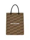 Balenciaga Bb Monogram-print Tote Bag In Brown