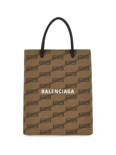 BALENCIAGA BB MONOGRAM-PRINT TOTE BAG