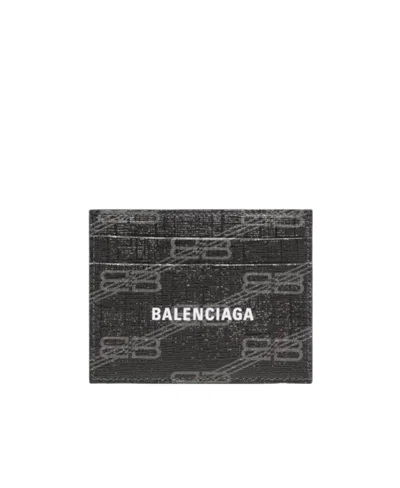 Balenciaga Bb Monogram Signature Cardholder In Black