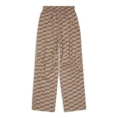 Balenciaga Bb Monogram Cargo Pants In Beige Brown