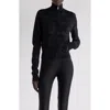 Balenciaga Furry All Over Mock-neck Logo Sweater In 1269 Black/grey