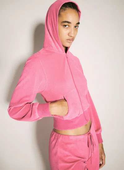 BALENCIAGA BB MOTEL ZIP-UP HOODED SWEATSHIRT