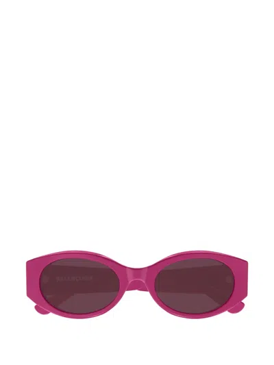 Balenciaga Bb Oval-frame Sunglasses In Pink