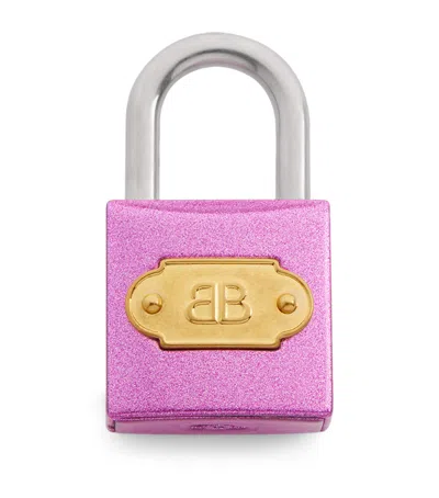 Balenciaga Bb Padlock Charm In Purple