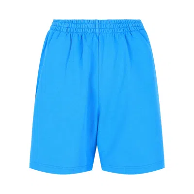 Pre-owned Balenciaga Bb Paris Icon Sweatshorts 'azure/white' | Women's Size Xxs