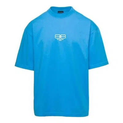 Balenciaga Bb Paris Icon T-shirt Medium Fit 'blue Sky'