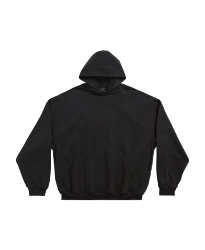 Balenciaga Bb Paris Strass Cotton Hoodie In Black
